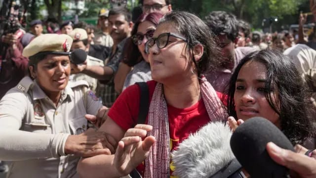 Neha Bora’s Prominence at Opposition Protest Sparks Debate Within Congress