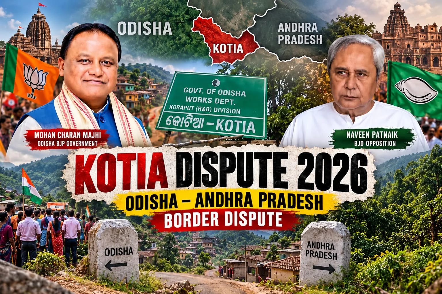 Kotia Dispute 2026: Mohan Majhi vs Naveen Patnaik as Odisha–Andhra Pradesh Border Row Intensifies