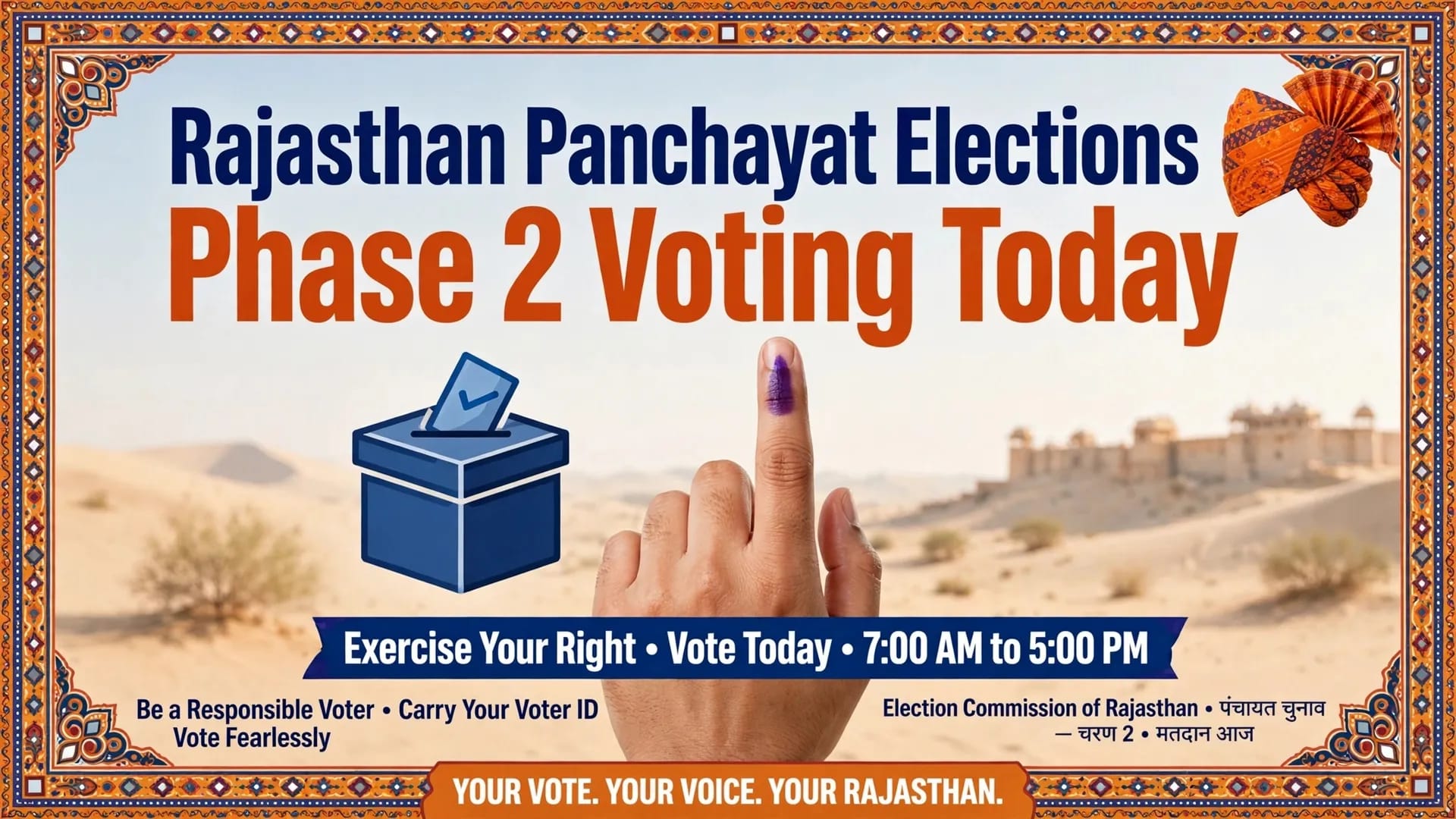 Rajasthan Panchayat Elections Phase 2  Voting Underway in 22 Districts Today