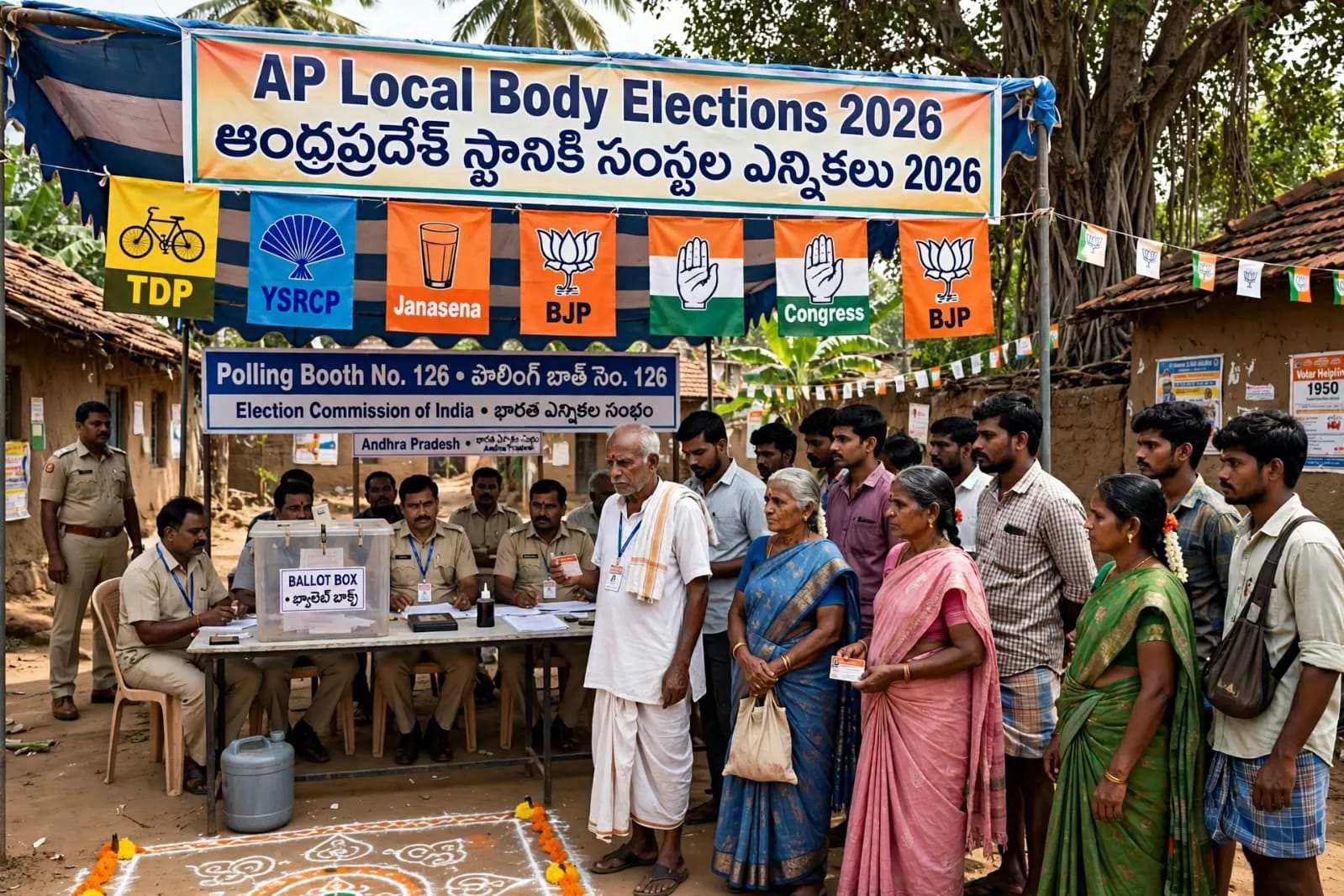 Andhra Pradesh Municipal Elections: 13 Corporations and 70 Municipalities to Go to Polls Tomorrow; TDP Alliance and YSRCP Face Crucial Test