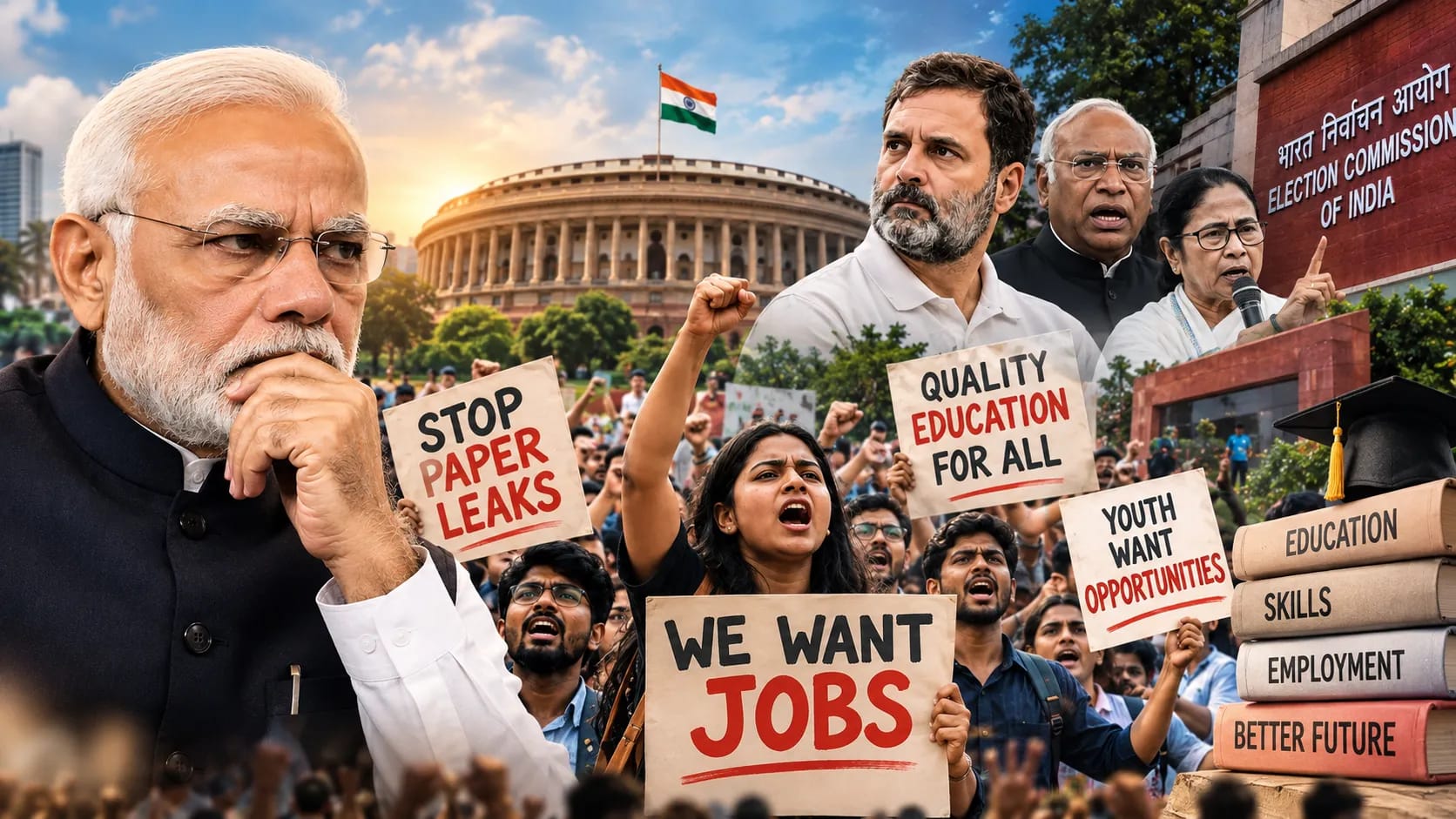 India's Youth Protests Put Modi Government Under Pressure: Unemployment, Exam Controversies and Gen Z Demands Take Centre Stage