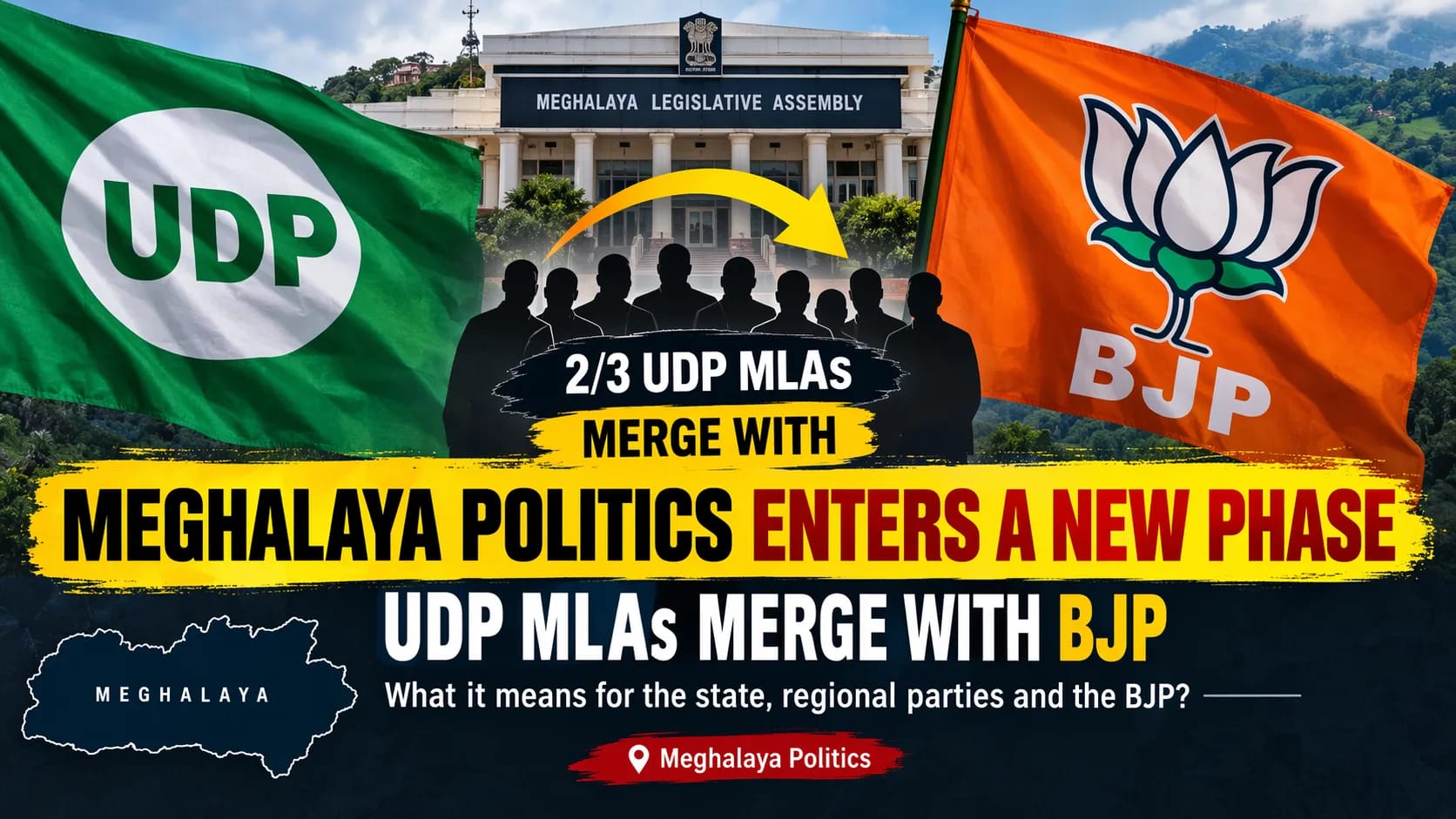 Meghalaya Political Shake-Up: Two-Thirds of UDP Legislators Merge with BJP, Changing the State’s Political Equation