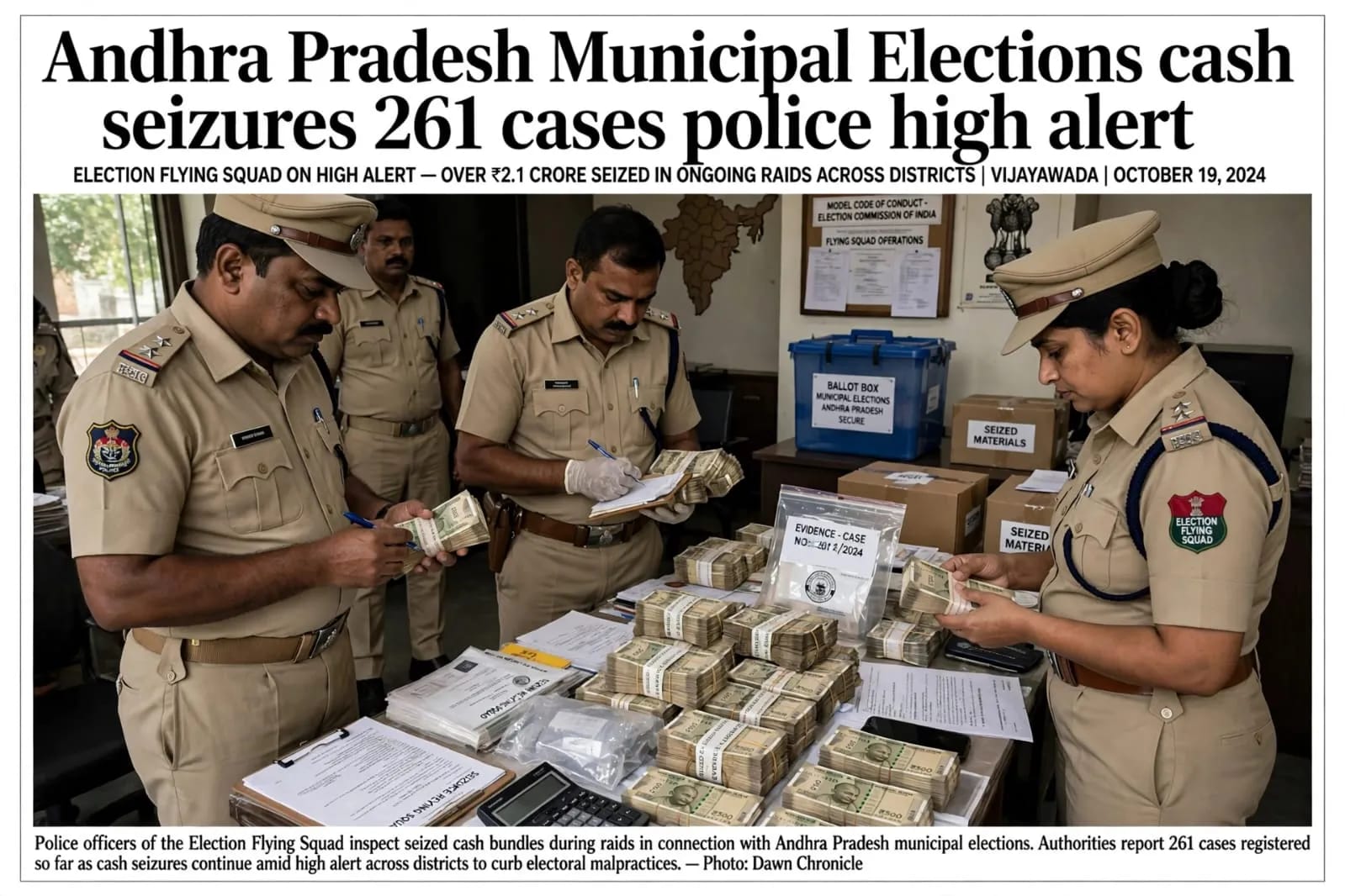Andhra Pradesh Municipal Elections: Cash Seizures, Voter Inducement Allegations and 261 Cases Put Police on High Alert