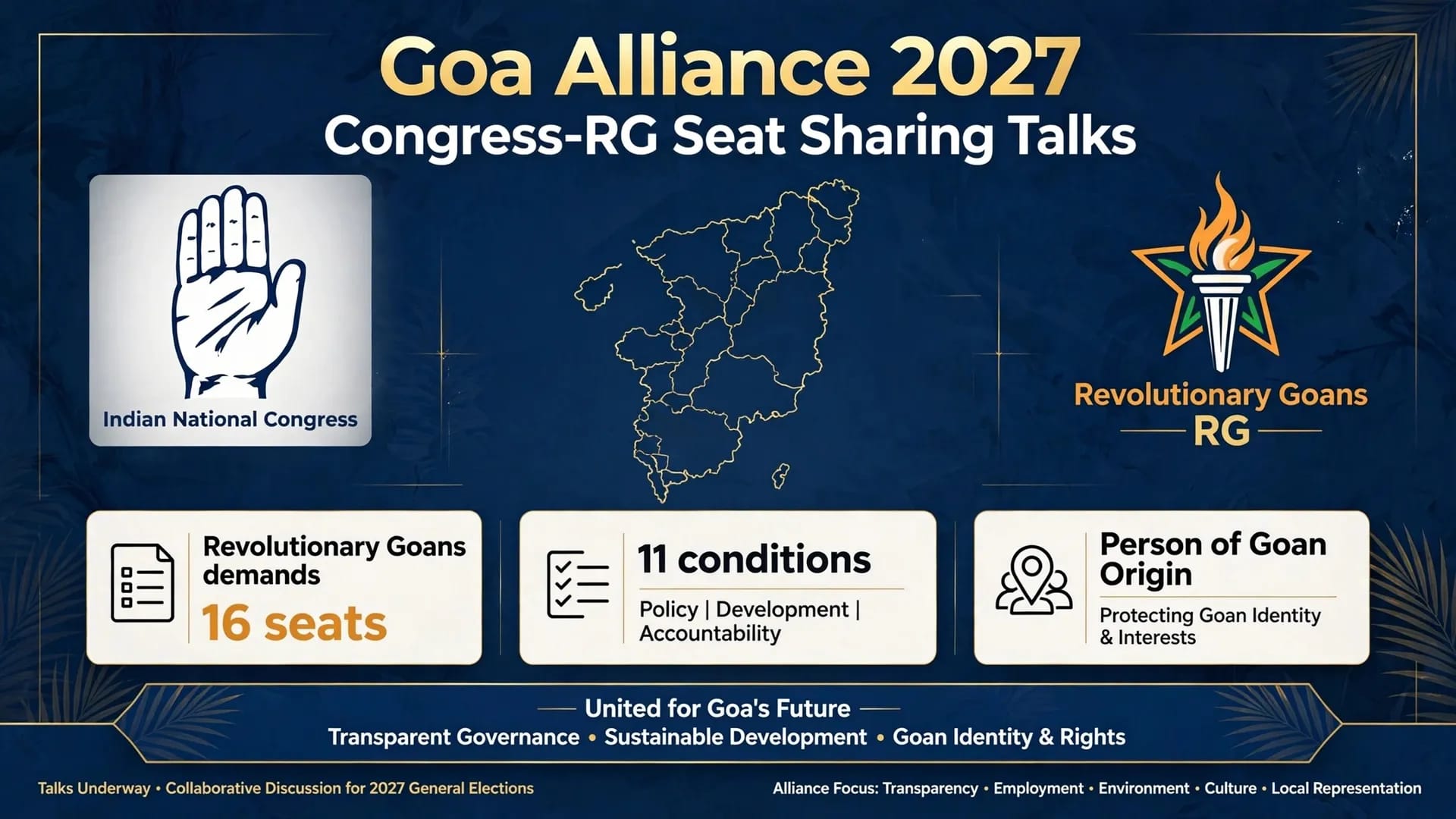 Four-hour long meeting ends without final deal, RG puts 11 conditions including Person of Goan Origin agenda on table