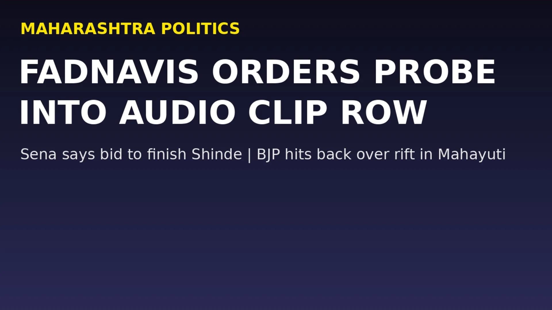 Fadnavis Orders Probe into Jarange's Rs 500 Crore Claim, Sena Says Attempt to 'Finish' Shinde Fadnavis Orders Probe into Jarange's Rs 500 Crore Claim, Sena Says Attempt to 'Finish' Shinde