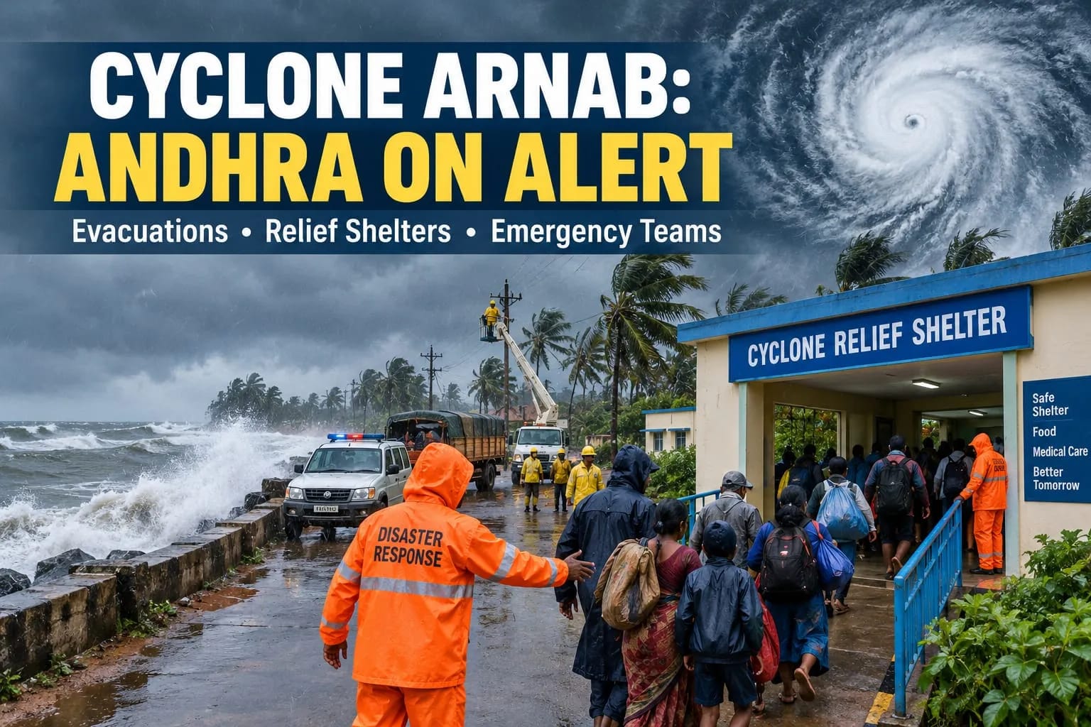 Cyclone Arnab: Andhra Pradesh Government Intensifies Preparations, CM Chandrababu Naidu Reviews Emergency Measures. Cyclone Arnab: Andhra Pradesh Government Intensifies Preparations, CM Chandrababu Naidu Reviews Emergency Measures.