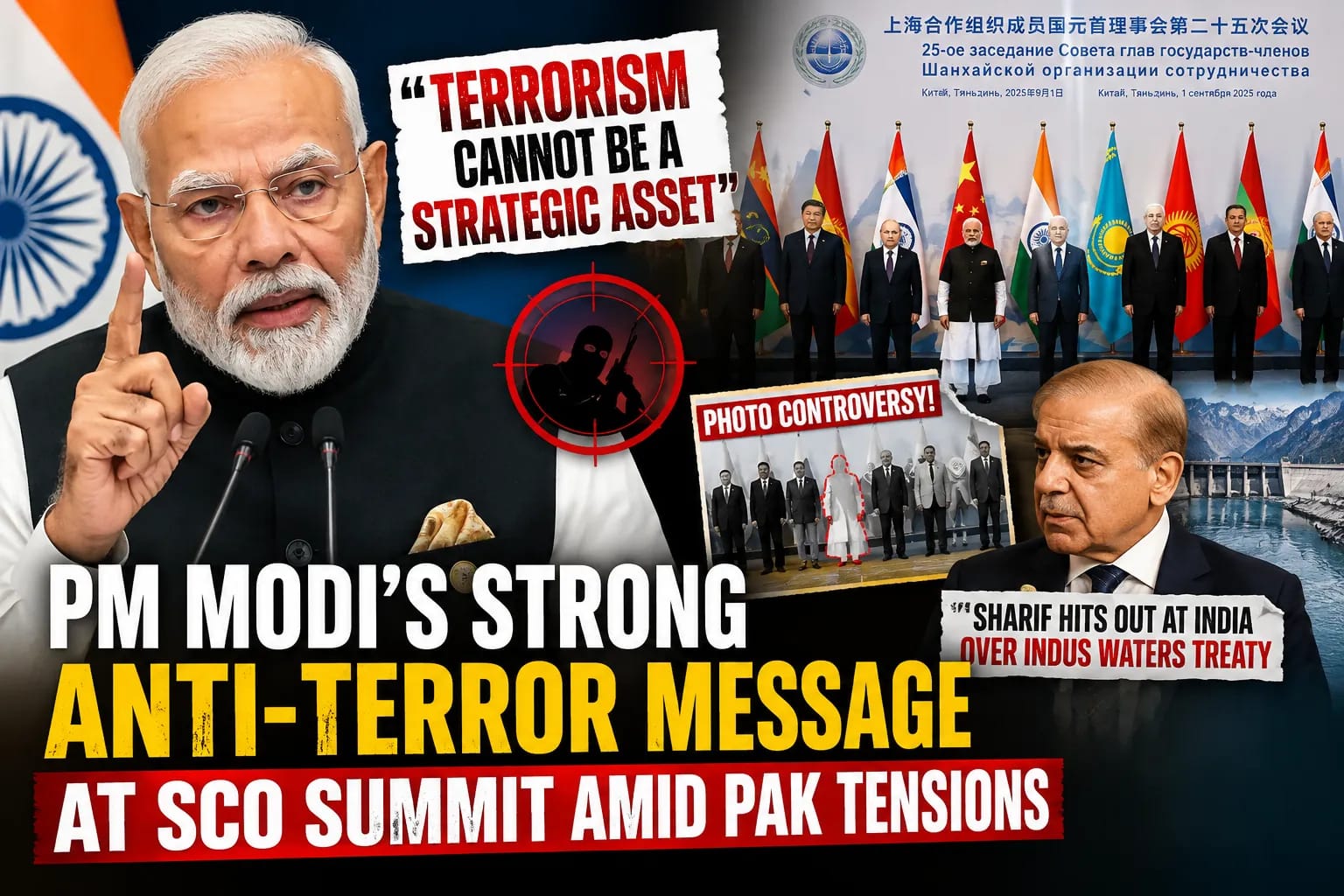 PM Modi's Strong Anti-Terror Message at SCO Summit Amid India-Pakistan Tensions PM Modi's Strong Anti-Terror Message at SCO Summit Amid India-Pakistan Tensions