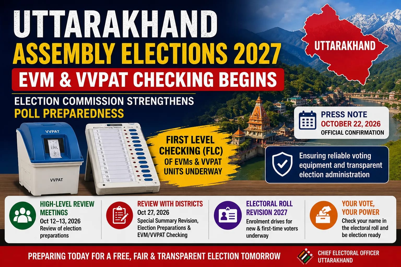 Uttarakhand Assembly Elections 2027: Election Commission Begins Preparations as Political Parties Gear Up for the Next Electoral Battle Uttarakhand Assembly Elections 2027: Election Commission Begins Preparations as Political Parties Gear Up for the Next Electoral Battle